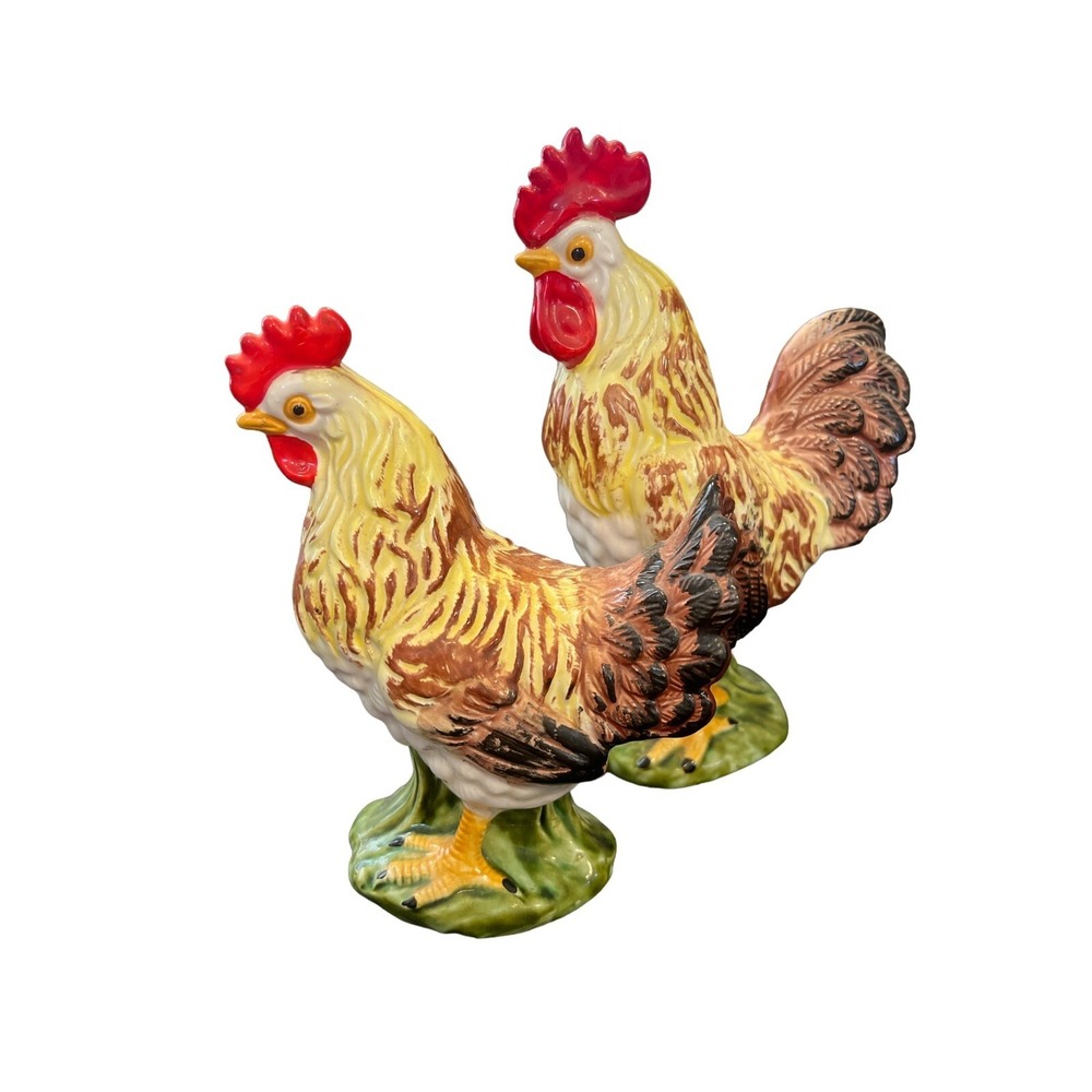 Vtg Lefton Ceramic pottery Rooster Chicken H 2396‎ figurines Japan